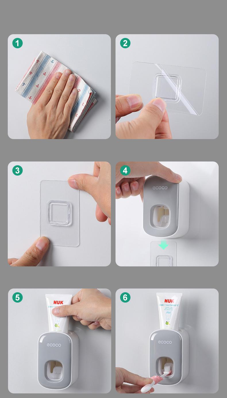 Wall Mounted Automatic Toothpaste Holder Bathroom Accessories Set Dispenser