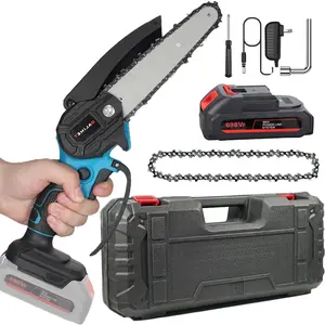 Portable Electric Chain Saw, Handheld Chainsaw, Rechargeable Mini Electric Saw, Cordless Chainsaw for Garden Orchard, Professional Woodworking Tool for Home, Cordless Cutting Machine, Battery Powered Chainsaw