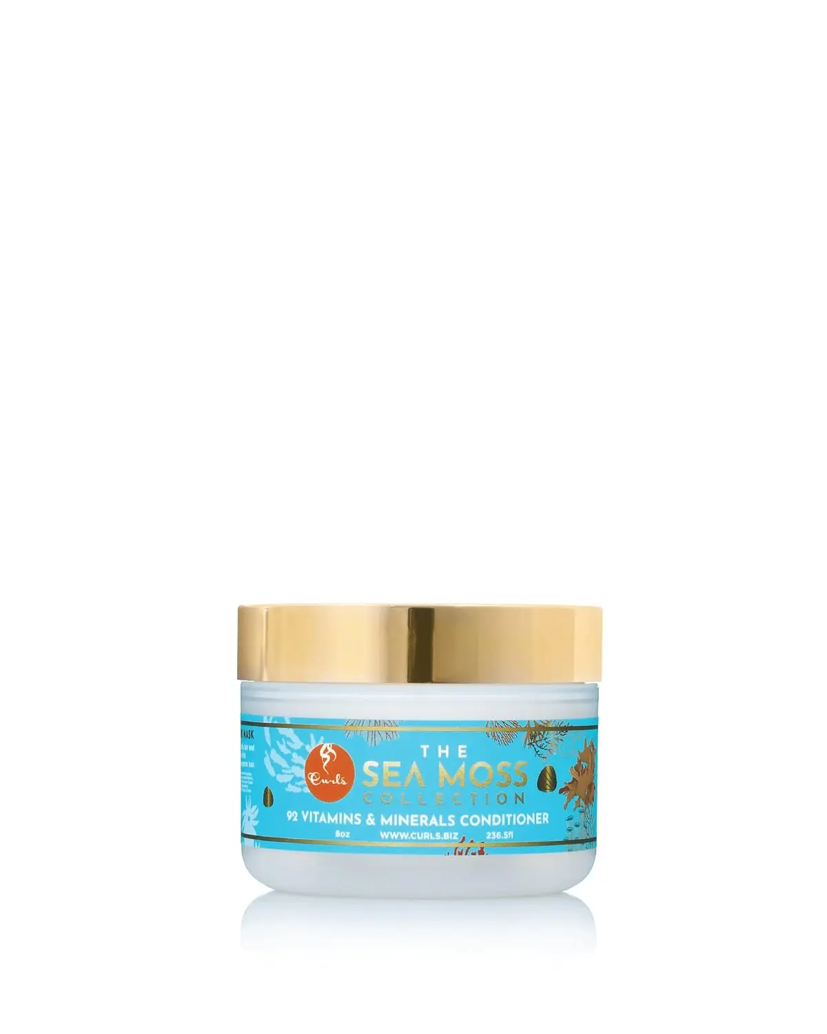 CURLS Organic Sea Moss Hair Growth Conditioner Cream - 8oz Haircare Moisturizer, 92 Vitamins & Minerals, Algae Additive, Aloe Enriched, Hydrating Formula for All Curl Types, Repairs Strands, Boosts Sebum Production, Curly Locks
