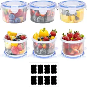 6-Pack Round Food Storage Boxes, Refrigerator-Specific Round Pastry Storage Boxes, Food Storage Containers, Simple, Clean, Hygienic, Stackable, Transparent, Leak-Proof Containers, Bento Boxes
