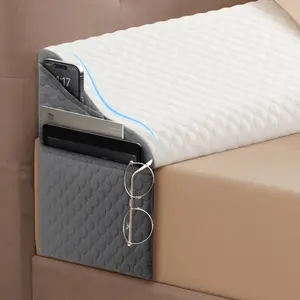 Queen Wedge Pillow Headboard for Bed Gap Filler, Bed Wedge Pillow for Headboard Clearance Ergonomic Mattress Wedge Crevice Filler for Stopping Pillows, Phones, and Items Falling，White