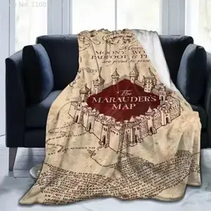 Ai Weier Extra Soft I Like Exercise Marauders Map Throw Blankets, Sherpa Flannel Travel Blanket Home Bedroom Bed Sofa Picnic Cover Family Friends and Chridren Perfect Gift Birthday Present