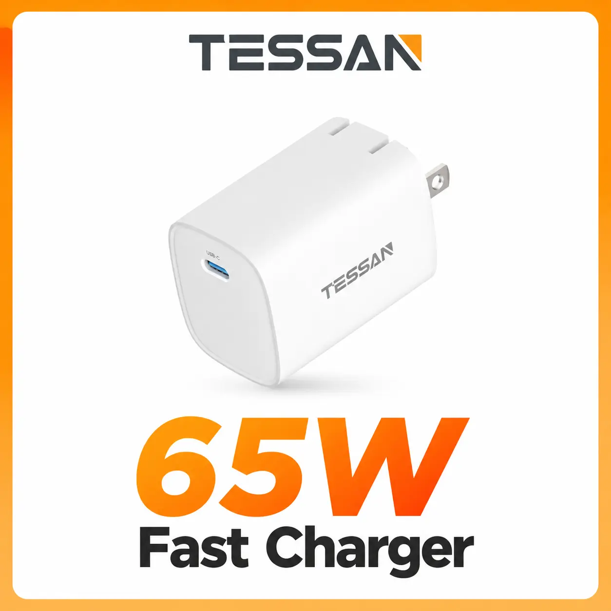 65W USB C Charger Block TESSAN Fast Charging, Type C Wall Charger Adapter