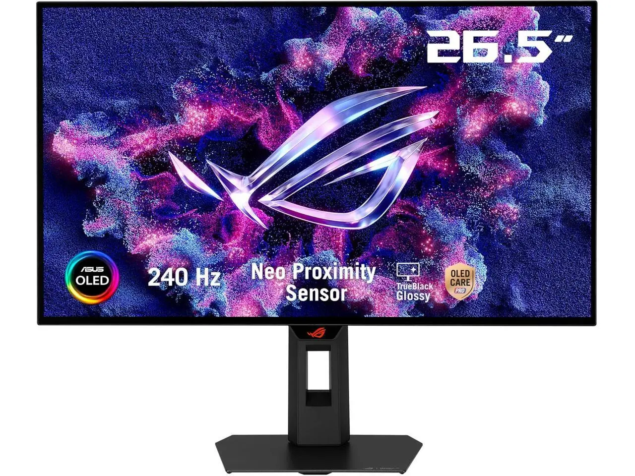 ASUS ROG Strix 27 inch (26.5" viewable) QHD 2K 1440p 240Hz AMD FreeSync Premium Pro & G-Sync Compatible HDR400 OLED Gaming Computer Monitor with Height Adjustable, Pivot, Swivel & Tilt Stand XG27AQDMGR