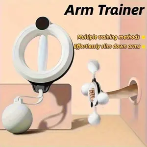 Hand Crank Arm Trainer 1 Pack, White Ergonomic Forearm Grip Strengthener for Arm Muscle Exercise, Shoulder Strength Training & Fat Burning, No Electricity Home Fitness Equipment for Men & Women, Home Workout Equipment, Sturdy & Durable
