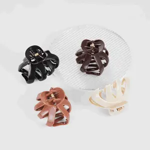 [RUBY VIBE CO] Eco Spider Hair Claw Clips, 4 Neutral Colors Stylish Strong Grip Hair Accessory