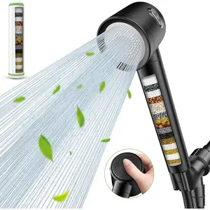 Filtered shower head with handheld high pressure shower heads 3 modes showerhead with filters for hard water detachable shower head 60 hose bracket remove chlorine