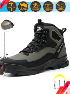 Waterproof Safety Shoes, Tactical Shoes, Steel Toe Cap, Kevlar Anti-Puncture, Non-Slip Sole, Casual Workwear, Sizes 38-48, All Seasons, Walking Shoes, Steel Toe Footwear