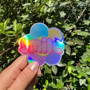 Smile Sticker | Mental Health Sticker | Colorful Holographic Sticker