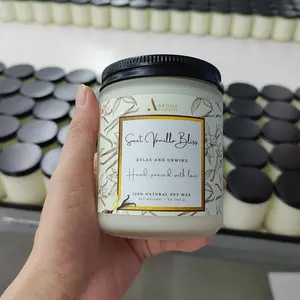 Sweet Vanilla Bliss Scented Candle (7 Oz / 200 g) Aroma Concepts - Natural Soy Wax Fragrance Candle
