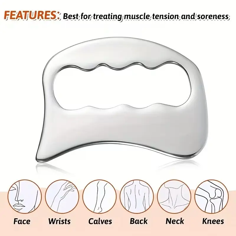 Stainless Steel Fascia Massage Tool, Professional Multi-Functional Muscle Relaxer, Fascia Reliever, Fascia Release Tools, Full Body Use, Shoulder Neck Back Relief, Body Care Tool, Lymphatic Drainage Tool, Home Spa Equipment