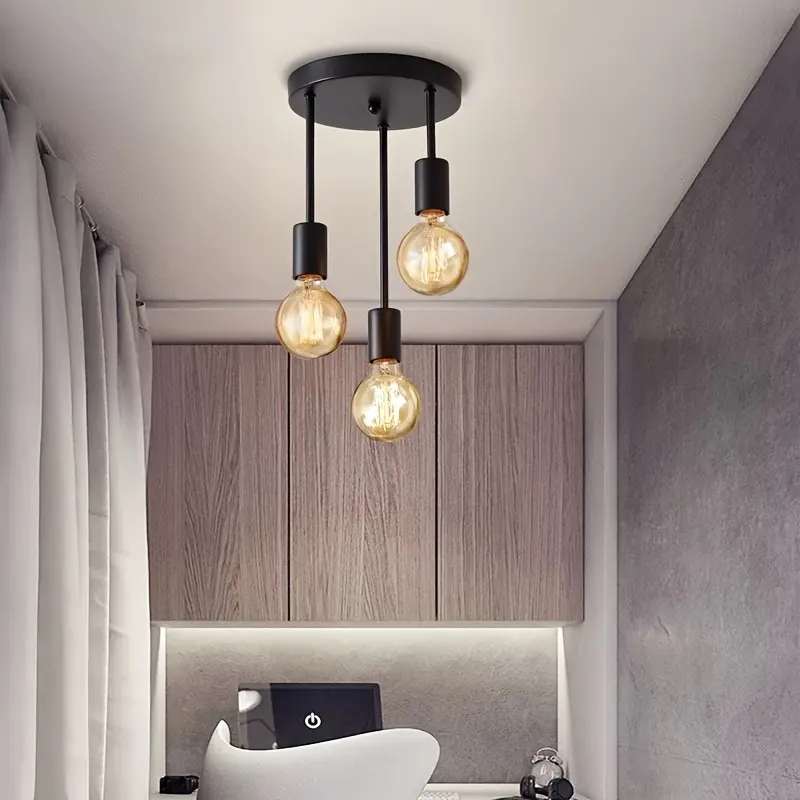 Vintage 3-head Ceiling Light without Bulb, Modern Minimalist Ceiling Light, Fashionable Home Decor Lighting, Interior Lights, for Living Room Bedroom Restaurant, Home Decoration Lamp