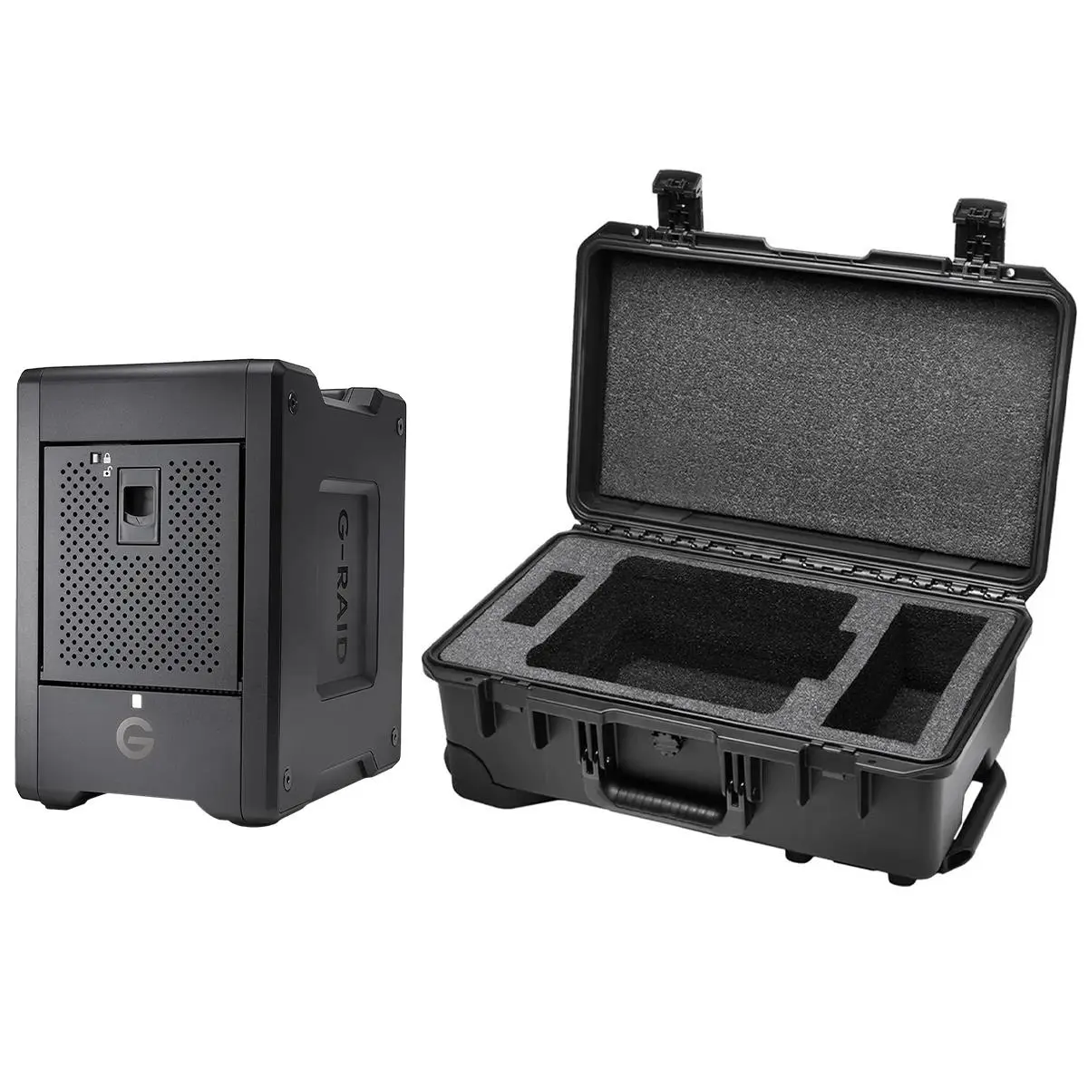 WD G-RAID Shuttle 4-Bay Thunderbolt 3 and USB-C RAID Array with 24TB (4x 6TB) Removable HDD, Bundle with iM2500 Storm Carry-On Case