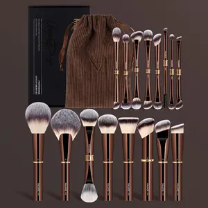 MAANGE 16pcs Makeup Brush Set with Storage Bag, Foundation Brush Powder Brush Blush Brush Contour Brush Eyeshadow Brush Eyebrows Brush Eyeliner Brush Highlight Brush Detail Brush, Soft Makeup Brushes, Professional Cosmetic Brushes Kit