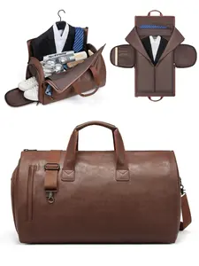 1 Piece Men's Business Trendy Large Capacity Travel Bag, Vintage Casual Zipper Duffel Bag for Work & Business, Carry on Weekender Bag for Outing & Holiday & Travel, Durable Duffels