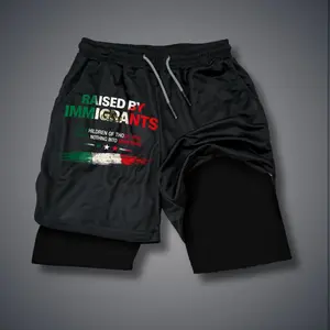 Double-Layer Sports Shorts Graphic Shorts Black Shorts Camo Shorts Streetwear Shorts Men Outfits Men Short Shorts Vacation Outfits Shorts