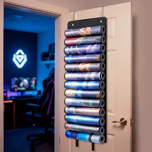 Playmat Holder with 2 Hooks & 12+1 Transparent Tube Storage Bag for MTG TCG RPG Game Mats Home Game Room Organization Ideal for Game Organization