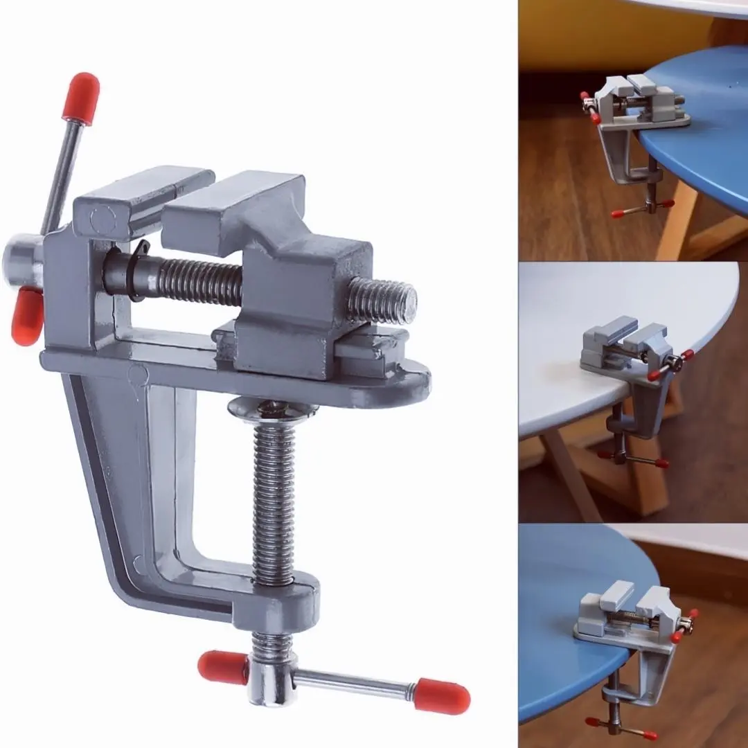 Compact Steel Handheld Threaded Clamp Mini Portable Table Vice, Multifunction Woodworking Tools for Handcraft Enthusiasts