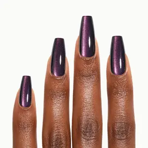 Eggplant – Dark Purple Long Coffin Press On Nails