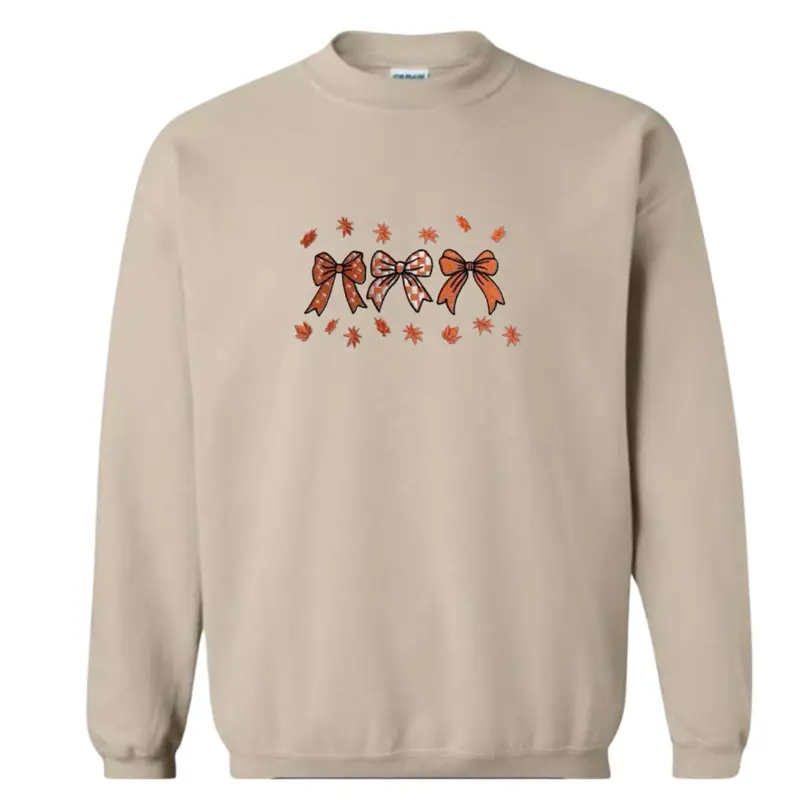 Fall bows embroidered fall autumn sweatshirt/ fall sweatshirt