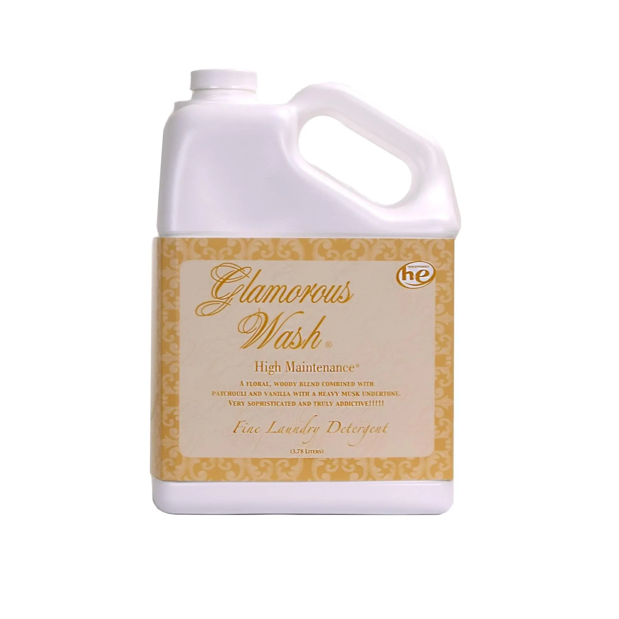 Tyler Candle Company Glamorous Wash High Maintenance Premium Laundry Wash - Concentrated Laundry Detergent, Vanilla Floral Fragrance, Hypoallergenic, Biodegradable Hand & All-Purpose Household Liquid Cleaner, 3.78L/128oz (2000+ml)