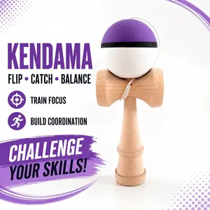 Wooden Kendama Skill Game, Build Coordination, Train Focus, Classic Catch, Flip and Balance Game, Suitable for Adults, Fun and Challenging Toy
