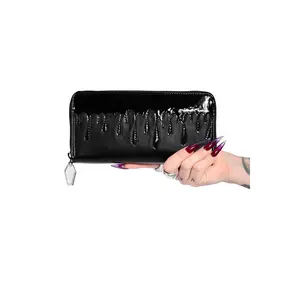 Black Slime Drip Wide Zipper Wallet Black Slime Drip Wide Zipper Wallet