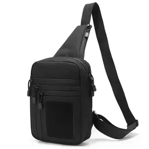 Tactical Pistol Holster Chest Bag, Suitable for Concealed Carrying, Crossbody Pistol Bag, Durable Polyester Canvas, PVC Coating, Black