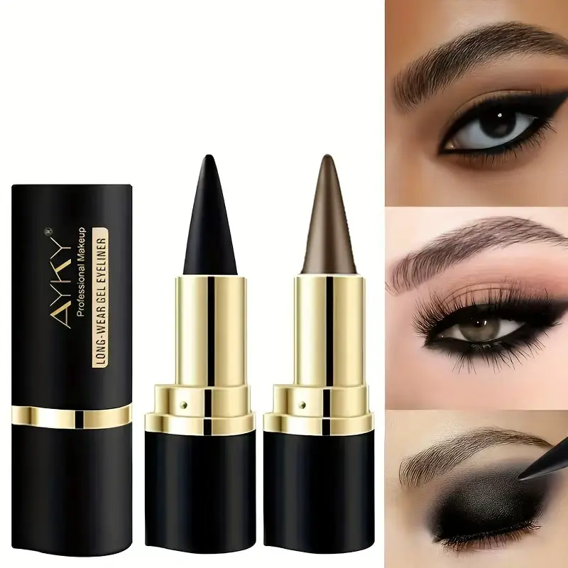 Black Matte Eyeliners Pencil Long Lasting Makeup Waterproof Smudgeproof Lipliner Multifunctional Brown Eyeshadow Pens Suitable All Skin Types Cosmetic