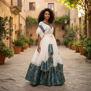 Women's Casual Traditional Dress, Ethiopian-Eritrean Style, Womenswear