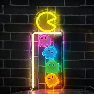 Pacman Wall Decor Neon Light, Home Decoration, Birthday Gift, Personalized Gift, Game Lover Present, 5v USB Powered