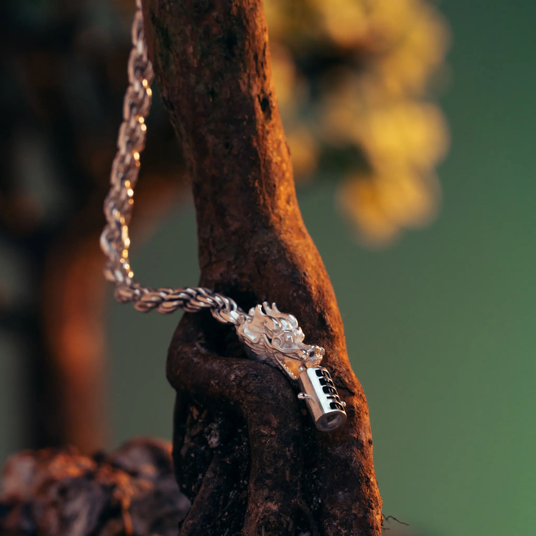 Dragon Head Rope Chain Necklace – .925 Sterling Silver