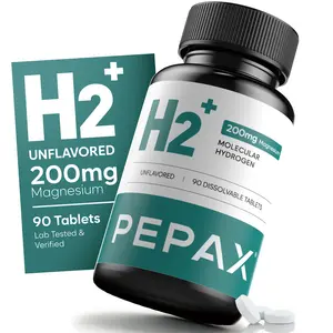 Molecular Hydrogen Water Tablets with Magnesium, 16 PPM, Blueberry Flavor, Unflavored Water Dissolvable Tablets, 90 Count