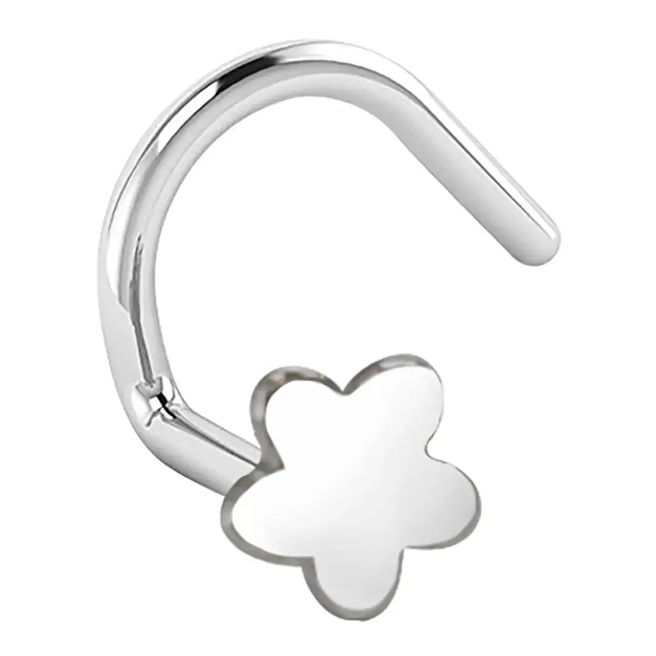 Surgical Steel 18G Flower Nose Stud Cork Screw Nose Ring
