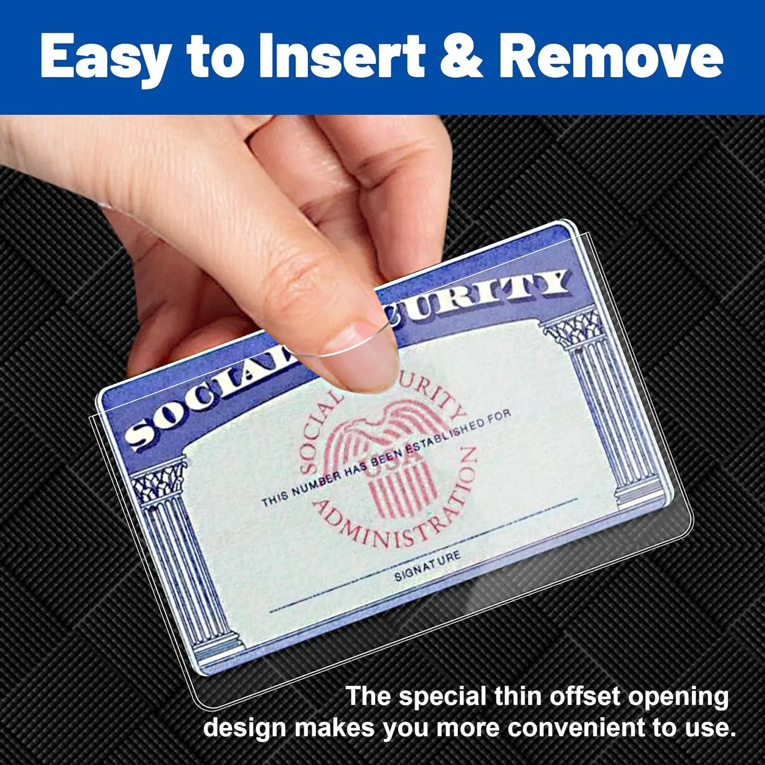 Clear Waterproof 10pcs/set PVC Card Holder Protector Sleeves - Credit Medical ID Card Protector，Easy Insert Design Card Cover, Desk Organizer for Home Office