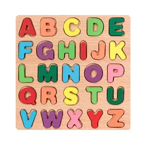 Montessori Preschool Set Wooden Letter Number Shape Puzzle Blocks Random Color Creative Learning Toy for Kids Beginner Education Math Learning Blocks Math Learning Tools