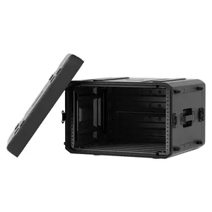 Phenyx Pro 6U Rack Case, 19" Rackmount Road Case, Detachable Front and Back Cover Storage, Shockproof & Waterproof, Audio Rack for Wireless Mic Systems, IEMs, Amplifiers (PRCSE-6UD)