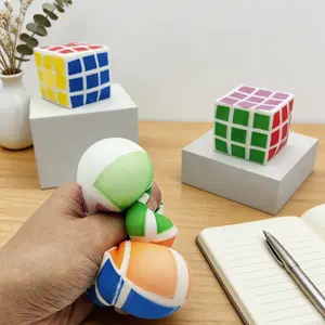 TPR Flour Filled Magic Cube Squishy Toy Slow Rise Stress Relief ASMR Sensory Fidget Toy Kawaii Squeeze Desk Decor Viral TikTok Gift For Kids Adults Home Office Anxiety Relief Decompression Toy