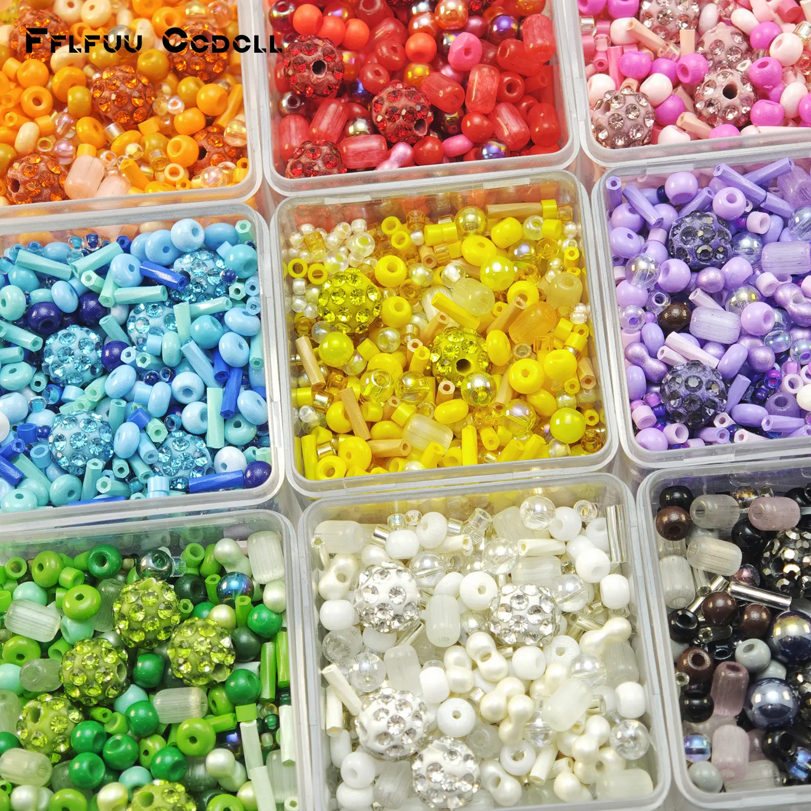 30g Multicolor Mixed Size Glass Resin Beads DIY Jewelry Making Kit for Bracelet Necklace Earrings Bag Charms Handcraft Supplies for Holiday Handmade Gifts