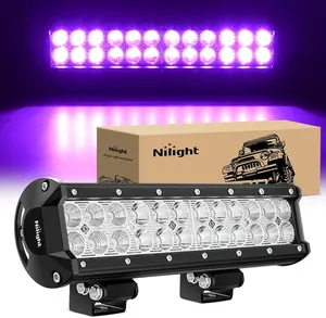 Nilight 12-Inch 72W Power Triple Row LED Light Bar, Spot-Flood Combo Purple Beam, Bright Leds, Car Auxiliary Led Lights with Flood Lighting for Off-Road Trucks, UTV