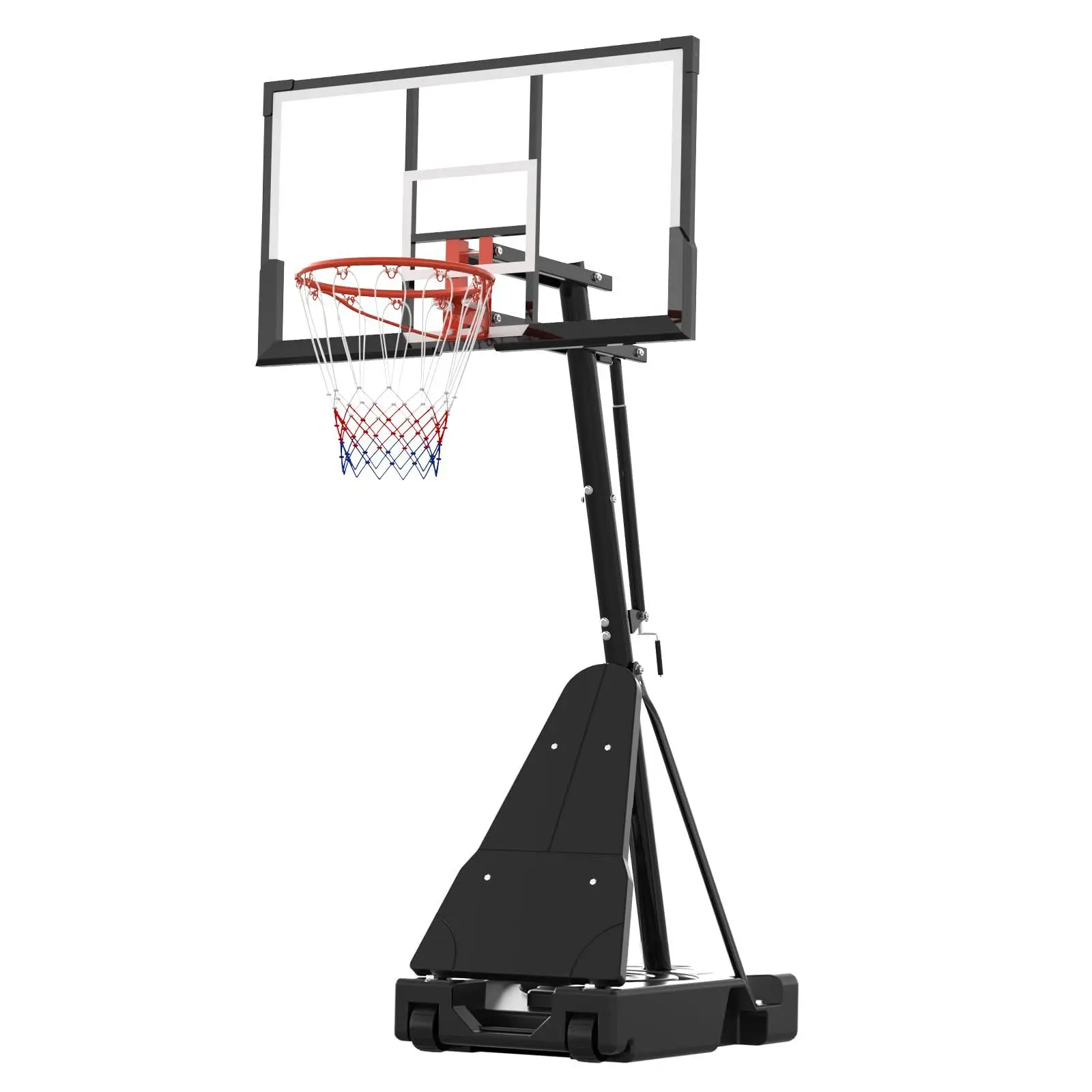 GARVEE Indoor Height-Adjust Rectangular Basketball Hoop System, 52-in Shatterproof PC Backboard, 4.9-10FT Height Adjustability, Mobile Stand with Wheels & Weighted Base