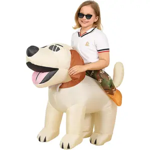 X-CPA18   Dog Inflatable Costume for Kids, Blow Up Dog Halloween Cosplay Costumes, Ride on Party Costume Suit for Girls Boys