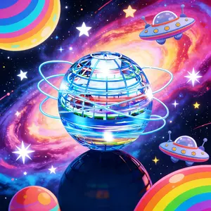 Hover Orb Galaxy LED Anti-Gravity Boomerang Flying Ball Spinner, Awesome Indoor Outdoor Game Toys for All Ages, Safe Reliable Parent-Kid Interactive Fun Ball, Entertainment Game Props, Great Gift Options & Party Favors