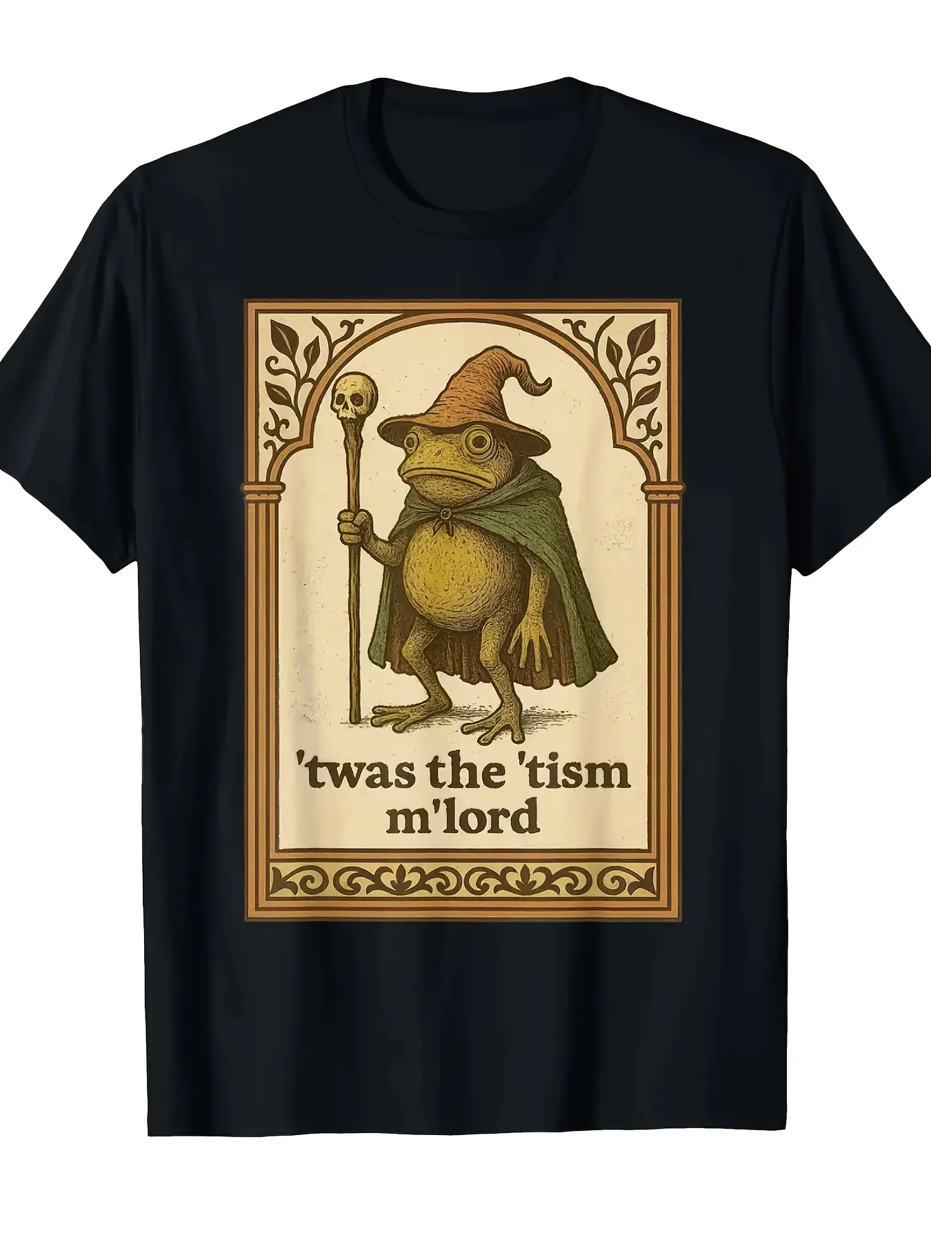Vintage Wizard Frog T-Shirt 'twas the 'tism m'lord Funny Neurodivergent Autism Meme Graphic Tee My brain: 'twas the 'tism m'lord ‍️ Frog wizard meme tee hits different