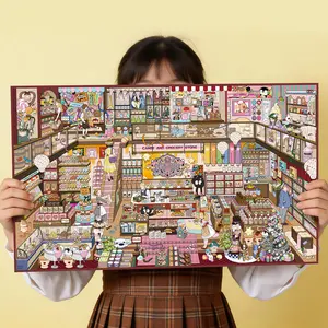 SIMNO Candy Shop & Vintage Clothing Store Sticker Set – DIY Miniature Scene Stickers for Creative Scrapbooking & Planner Decoration summerwins