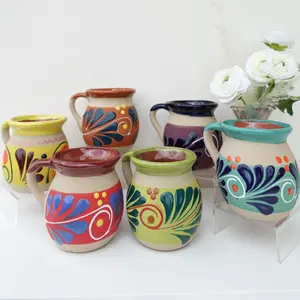 Bundles JARRITOS Taza Mexicana Arcilla, Taza de Arcilla Mexicana, Taza MEXICANA Pintada a Mano Tazas de Café de Cerámica Mexicana Hechas a Mano