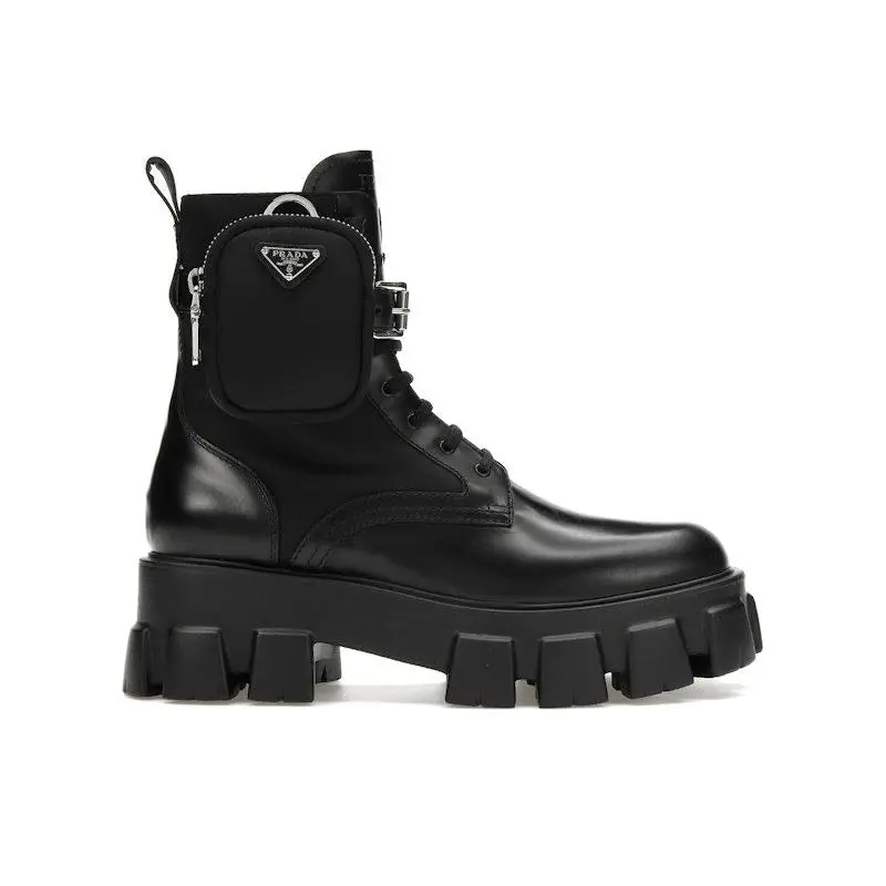 Prada Women's Monolith 55mm Pouch Ankle Boots Black Leather, from StockX