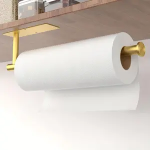 1/2 Pack Stainless Steel Kitchen Towel Rack, Wall-Mounted Under Cabinet Design, Adhesive or Drill Installation, Modern Minimalist Style