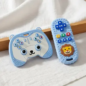 Silicone Teething Toy Set for Babies, Lion Pattern Remote Control Design, Perfect Sensory Teether Chew Toys for Infants Aged 0-12 Months, Teething Relief Set