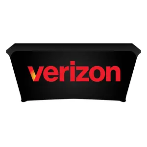 6ft Verizon Advertising Table Cover with New Logo – Stretch Fit for Trade Shows & Events